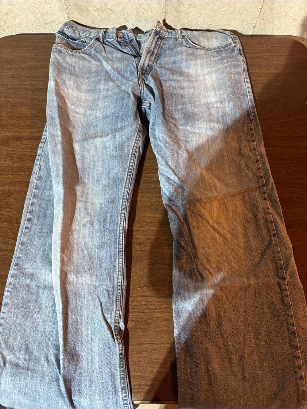 Wrangler Men’s Light Blue Bootcut Jeans - Faded Denim